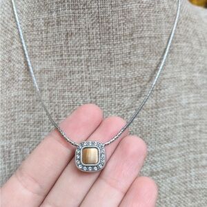 Brighton Shadow Play Swarovski Crystal Reversible Black and Gold Tone Necklace